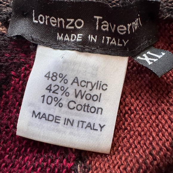Lorenzo Tavernari Sweater Mens XL Made in Italy Grandpa Preppy Geometric - Picture 4 of 4